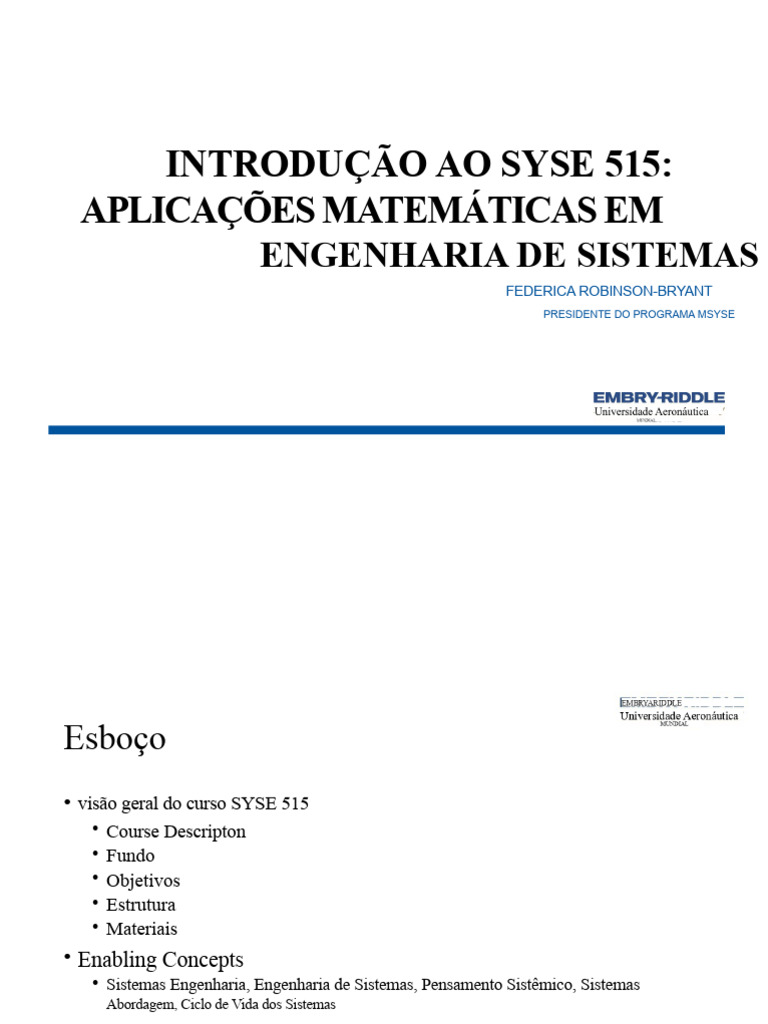 Introdução ao Curso SYSE 515: Engenharia de Sistemas | PDF | Engenharia ...