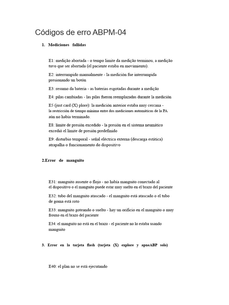 Códigos de error ABPM-04 y soluciones | PDF
