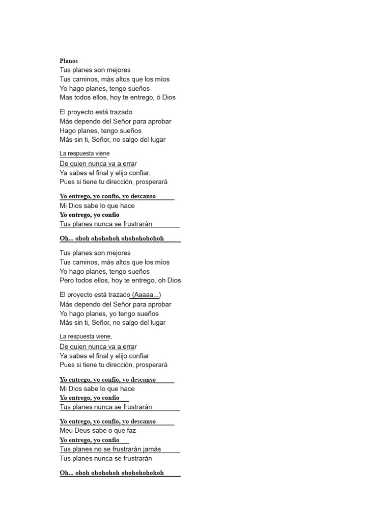 Planes Letra | PDF