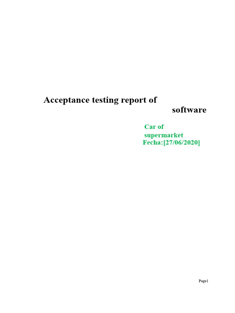 Supermarket Software Acceptance Testing Report | PDF | Software Testing ...