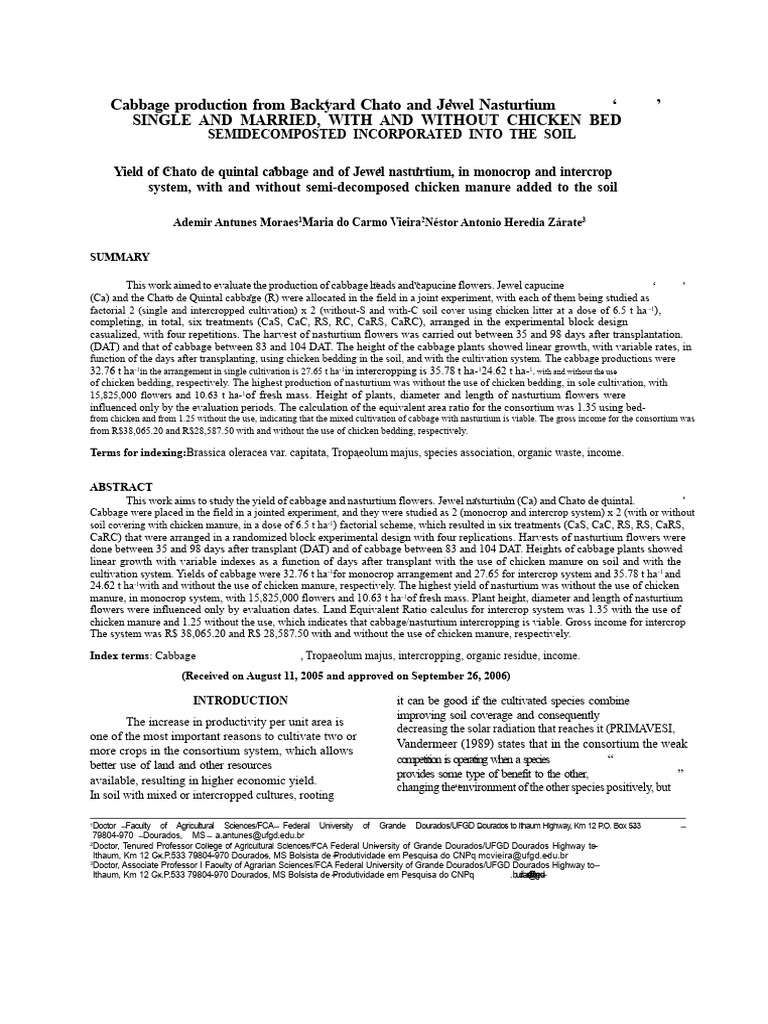 Cabbage Quantitative Project | PDF | Cabbage | Soil
