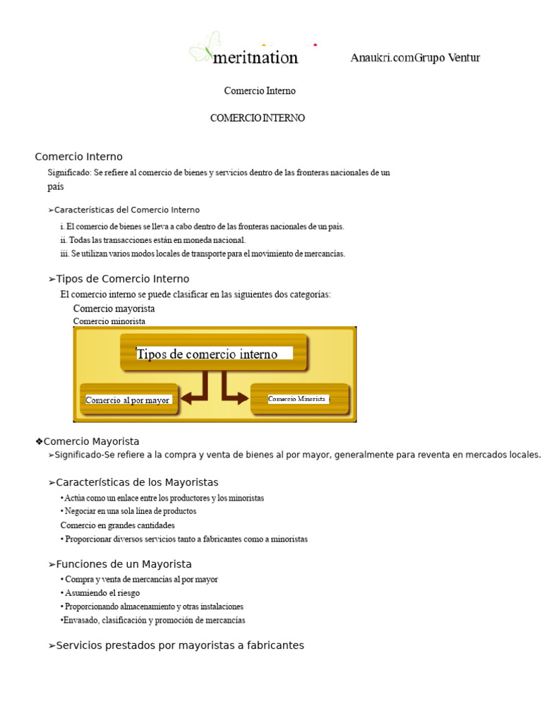 Comercio Interno | PDF | Al por menor | Comercio