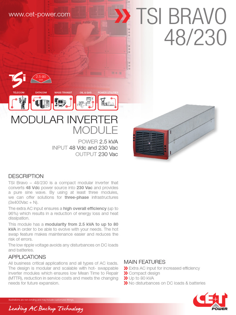 Datasheet Bravo TSI 48 230 EN v1.0 1 | PDF | Power Inverter ...