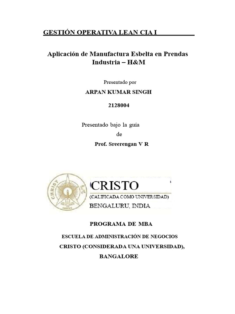 Herramientas Lean en H&M | PDF | Lean Manufacturing | Calidad (comercial)