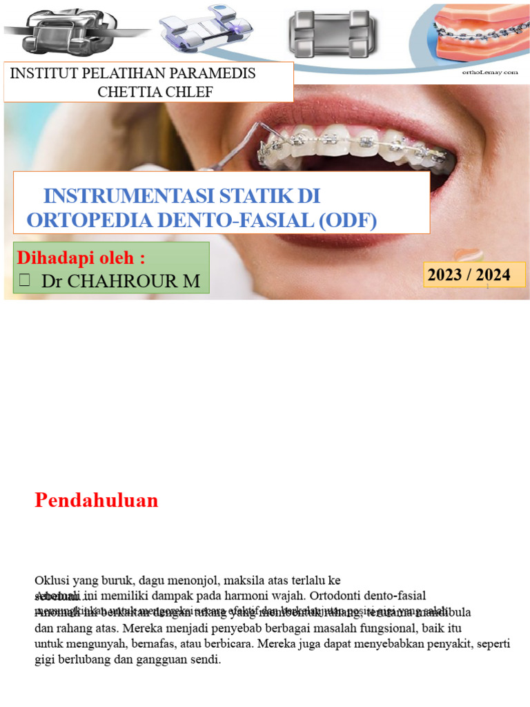 Instrumen Ortodonti Dento-Fasial 2023 | PDF