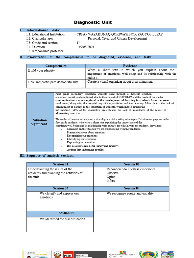 UNIT-diagnostic-DPCC-1 | PDF | Emotions | Liberal Arts Education