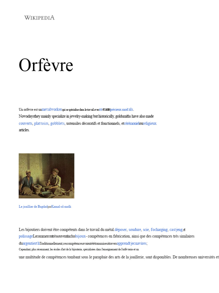 Histoire et compétences des orfèvres | PDF | Joaillerie | Or