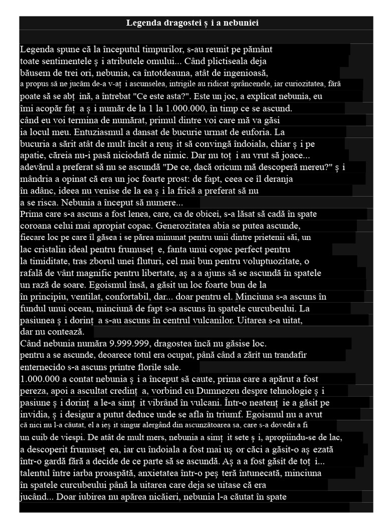 Legenda Iubirii | PDF