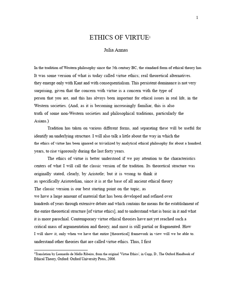 Understanding Classical Virtue Ethics | PDF | Virtue | Virtue Ethics