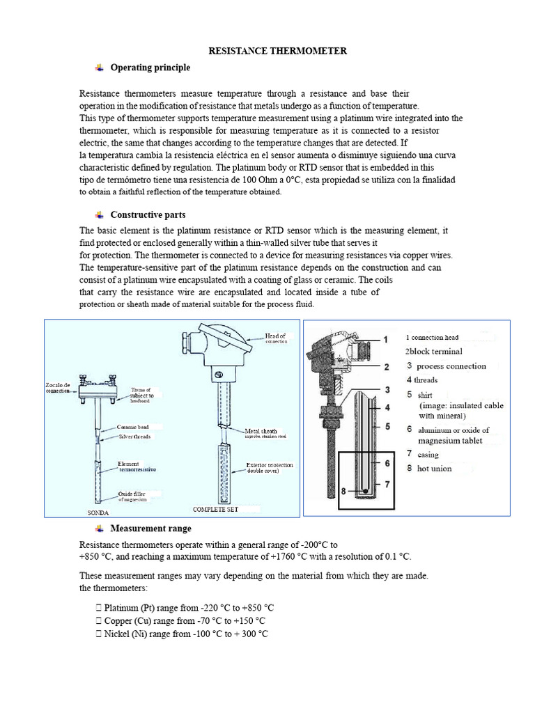 Resistance Thermometer Overview and Applications | PDF | Thermometer ...