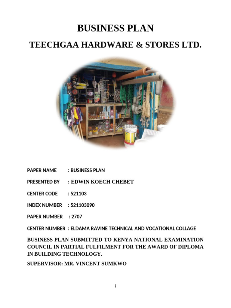 Business Plan for Teechgaa Hardware | PDF | Employment | Expense