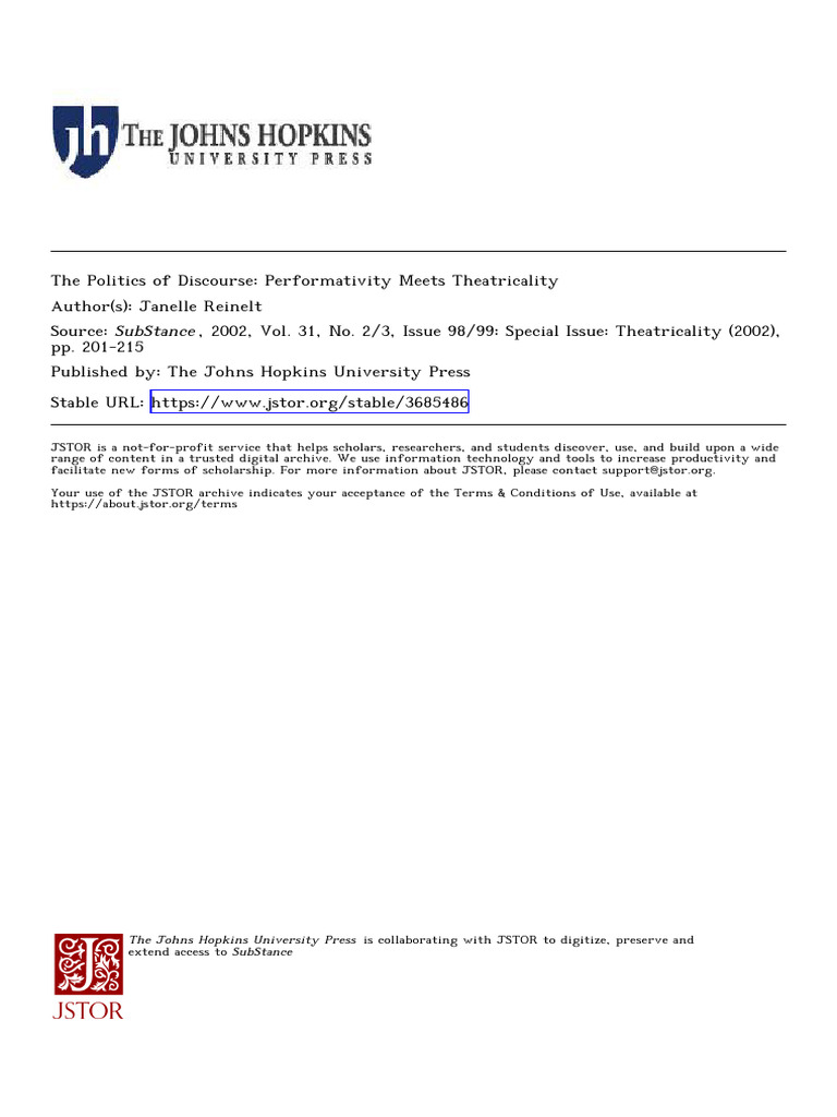 Reinelt Performativity (1) | PDF | Liberal Arts Education ...