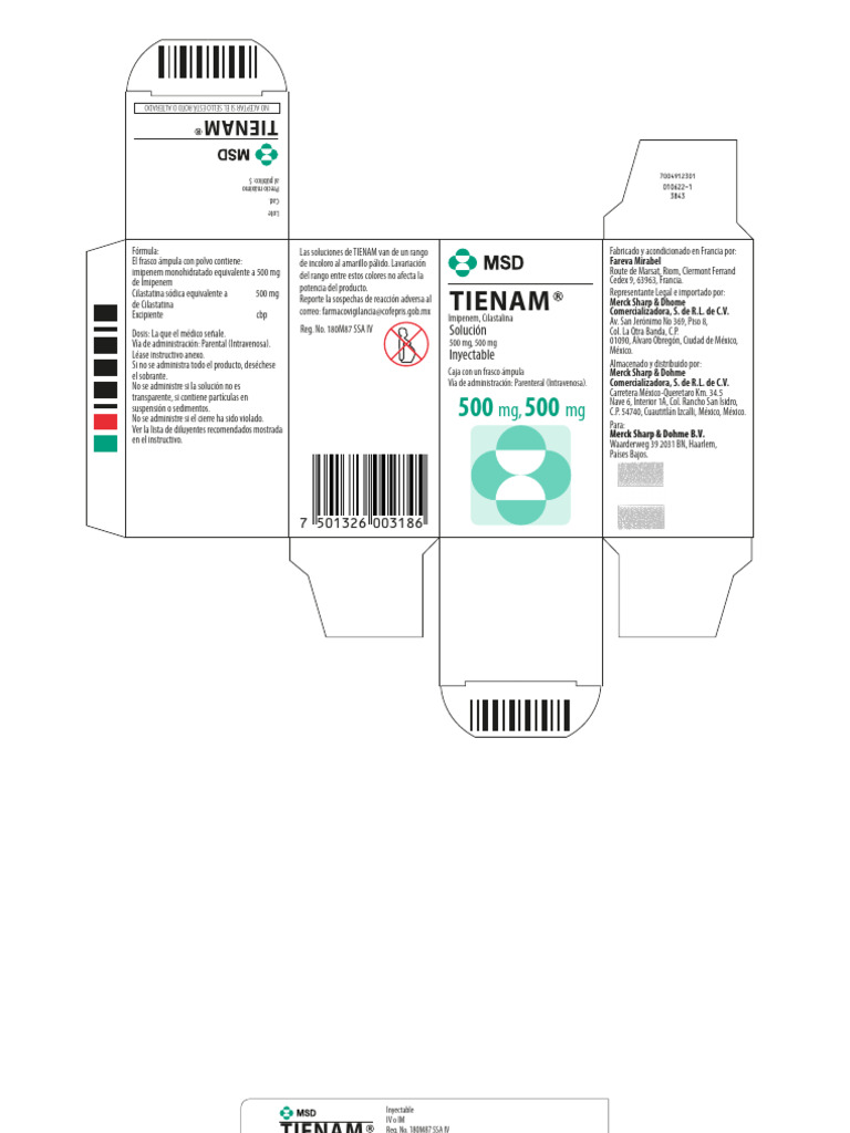 Tienam Caja | PDF | Medicina | Medicina CLINICA