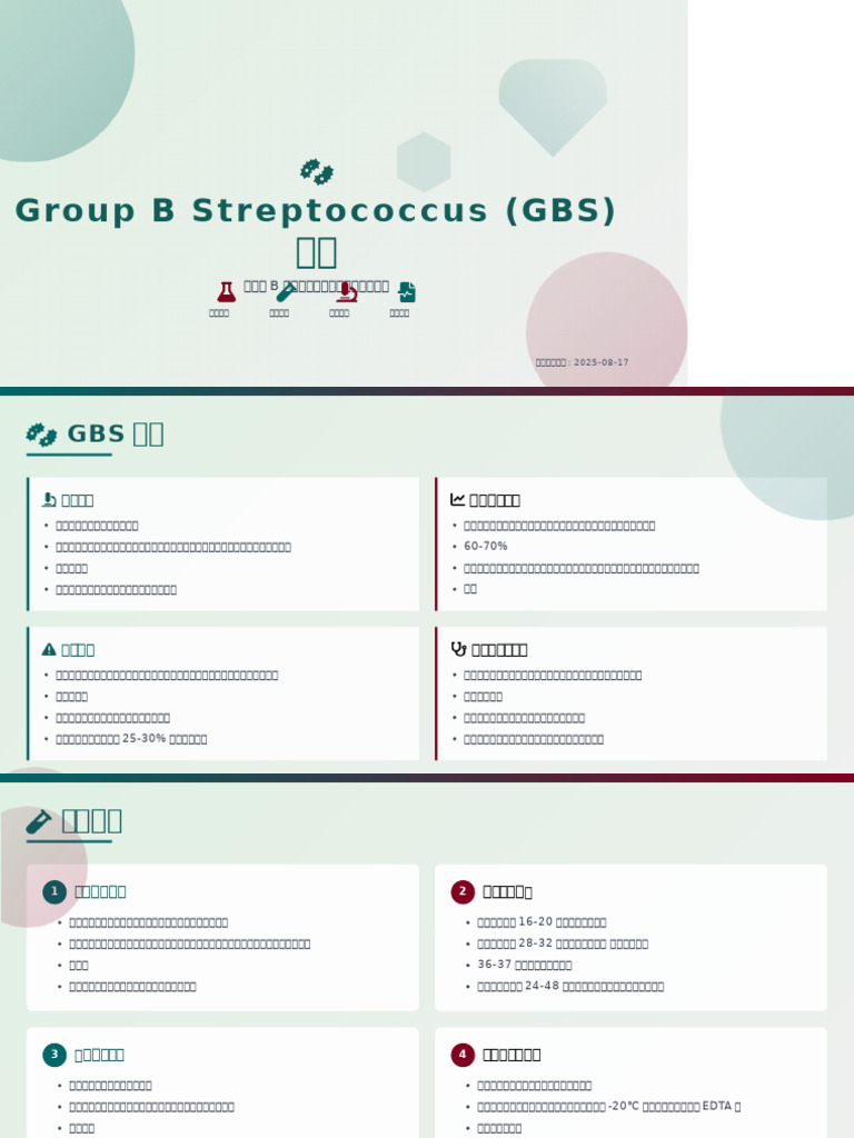 Group B Streptococcus (GBS) 筛查 | PDF
