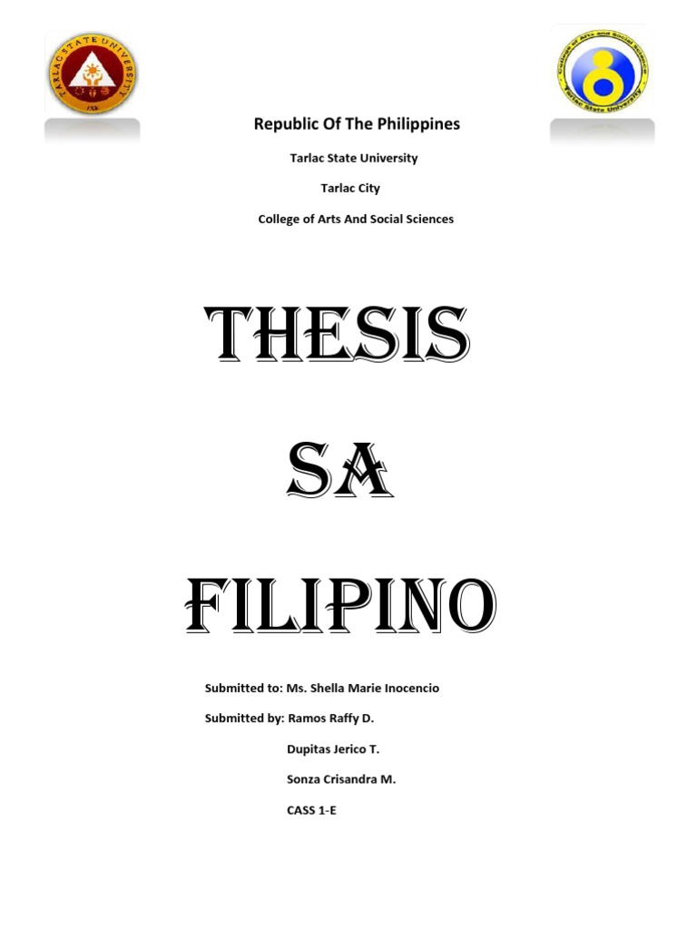 ano ang meaning ng thesis