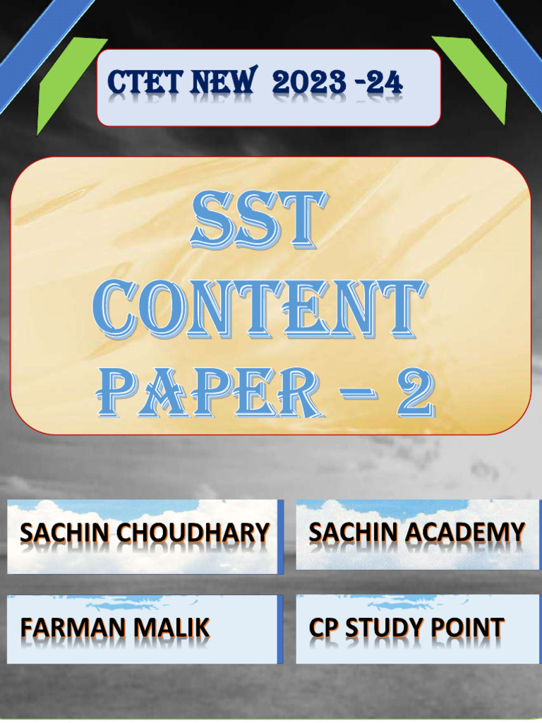 SST Ctet Paper - 2 (Theory) PDF | PDF