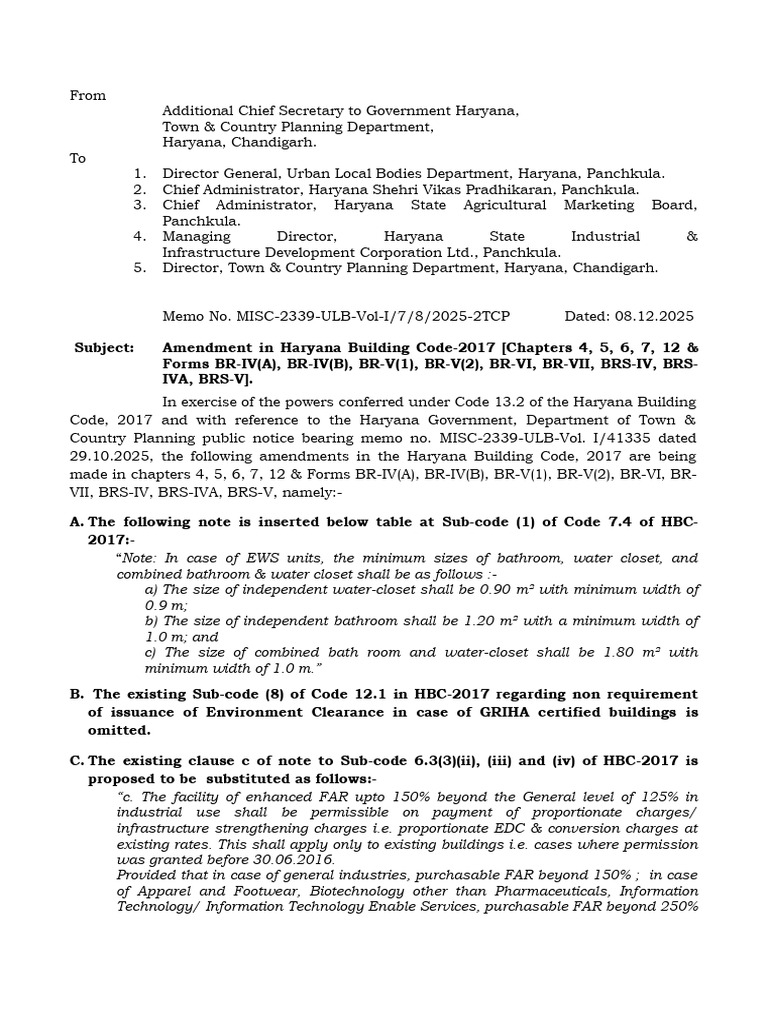 Haryana Building Code 2017 Amendments | PDF | Architect | Building Code