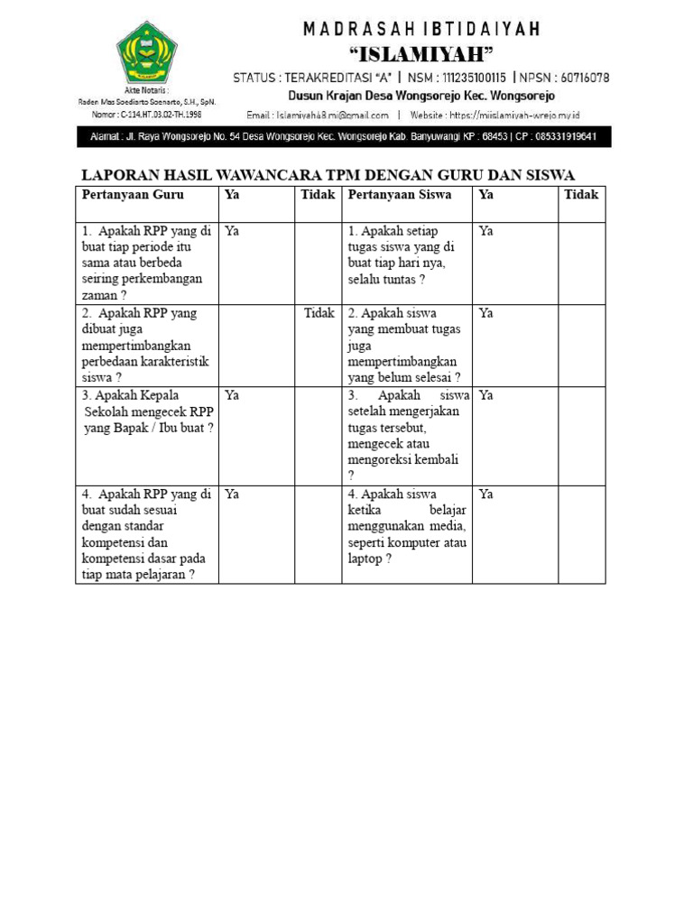Wawancara TPM: RPP dan Motivasi Siswa | PDF