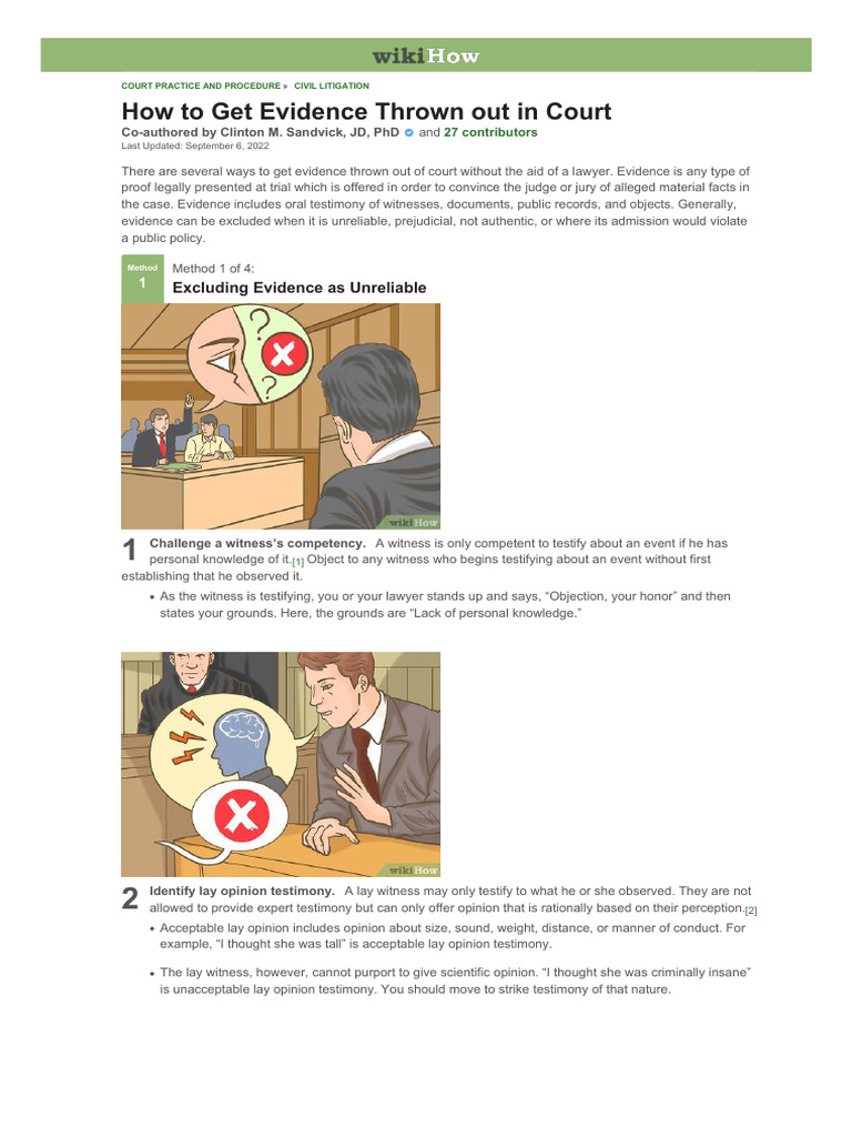 How to Exclude Evidence in Court | PDF | Witness | Hearsay