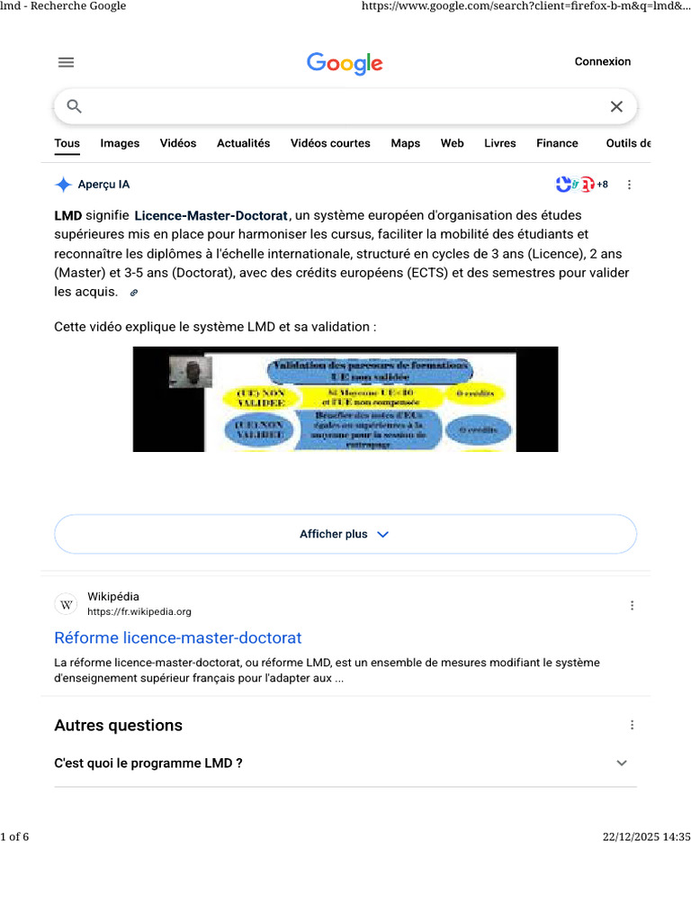 Comprendre le système LMD en Europe | PDF | Doctorat | Baccalauréat ...
