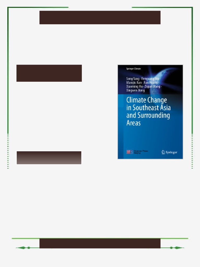 Climate Change in Southeast Asia and Surrounding Areas Song Yang Ebook ...