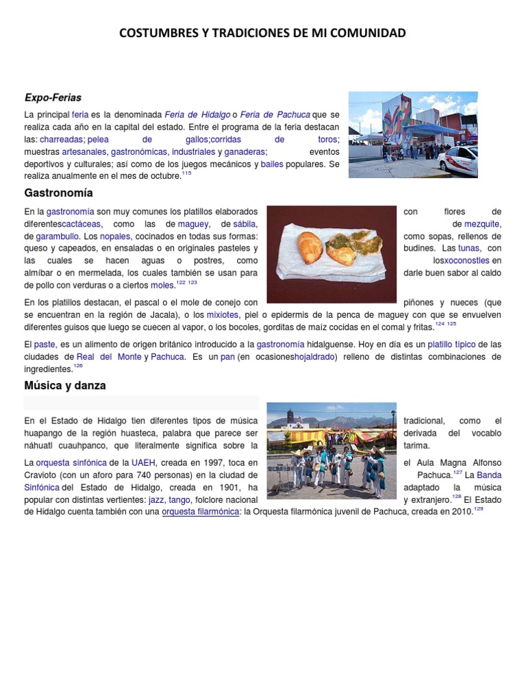 Costumbres y Tradiciones de Mi Comunidad