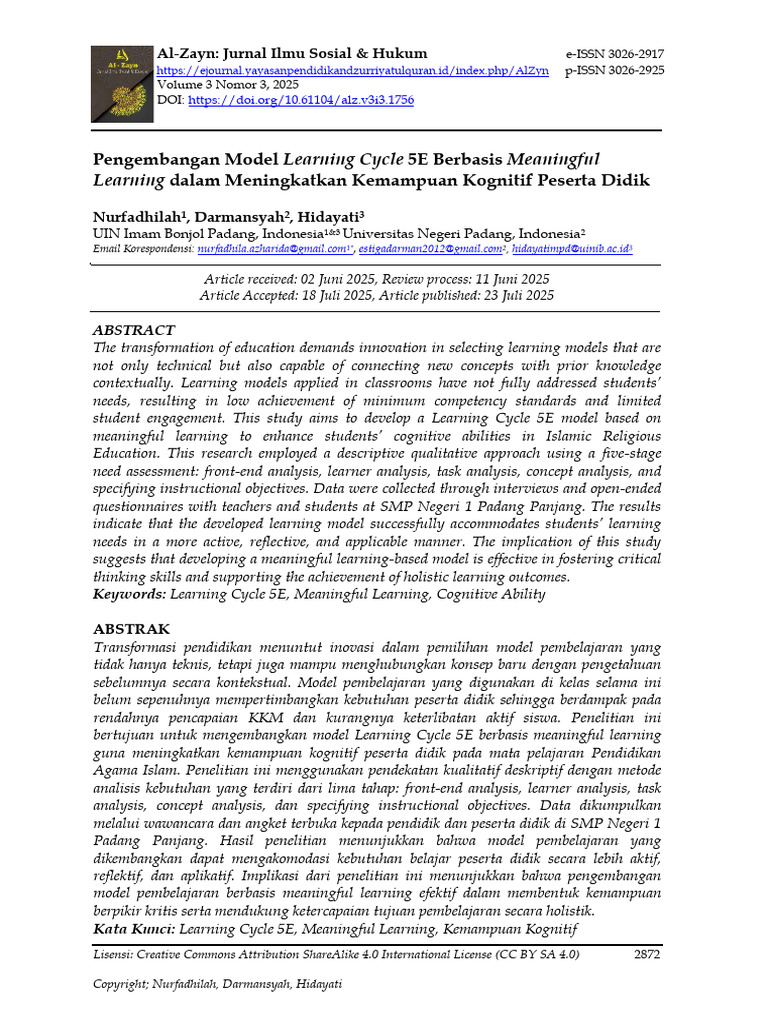 Model Learning Cycle 5E untuk Kognisi Siswa | PDF