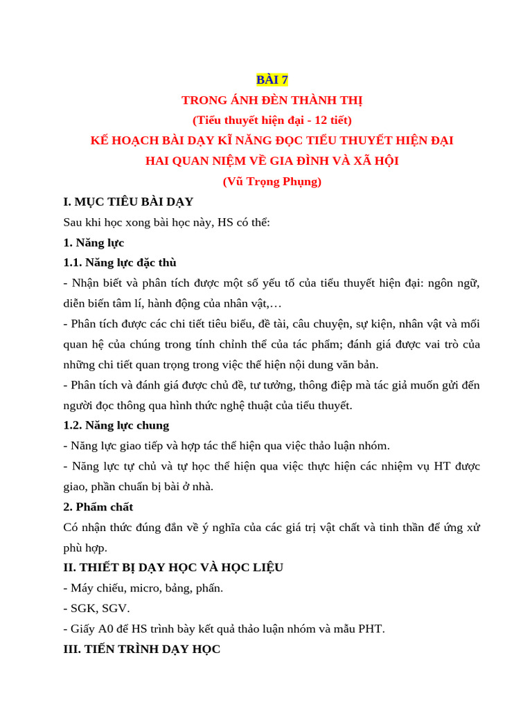 Bai 7 Trong Anh Den Thanh Thi Full | PDF