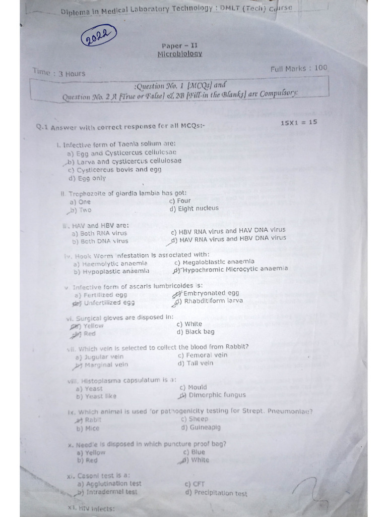 2022 Final Qustion Paper | PDF