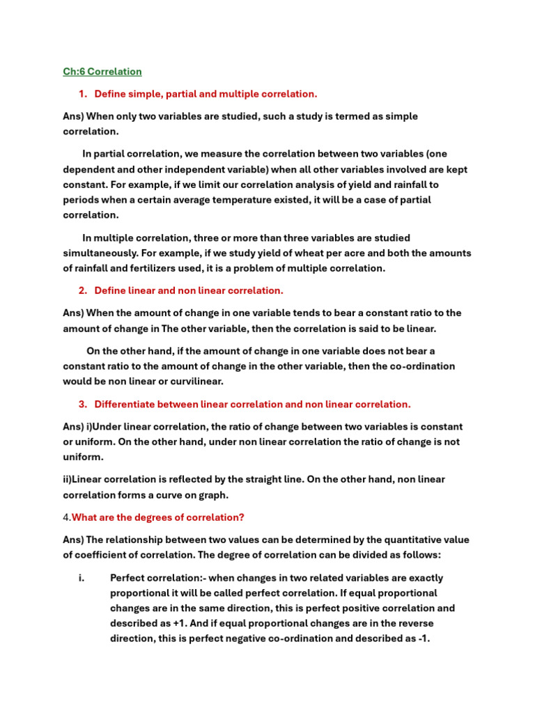 Understanding Correlation Types and Measures | PDF | Multivariate ...