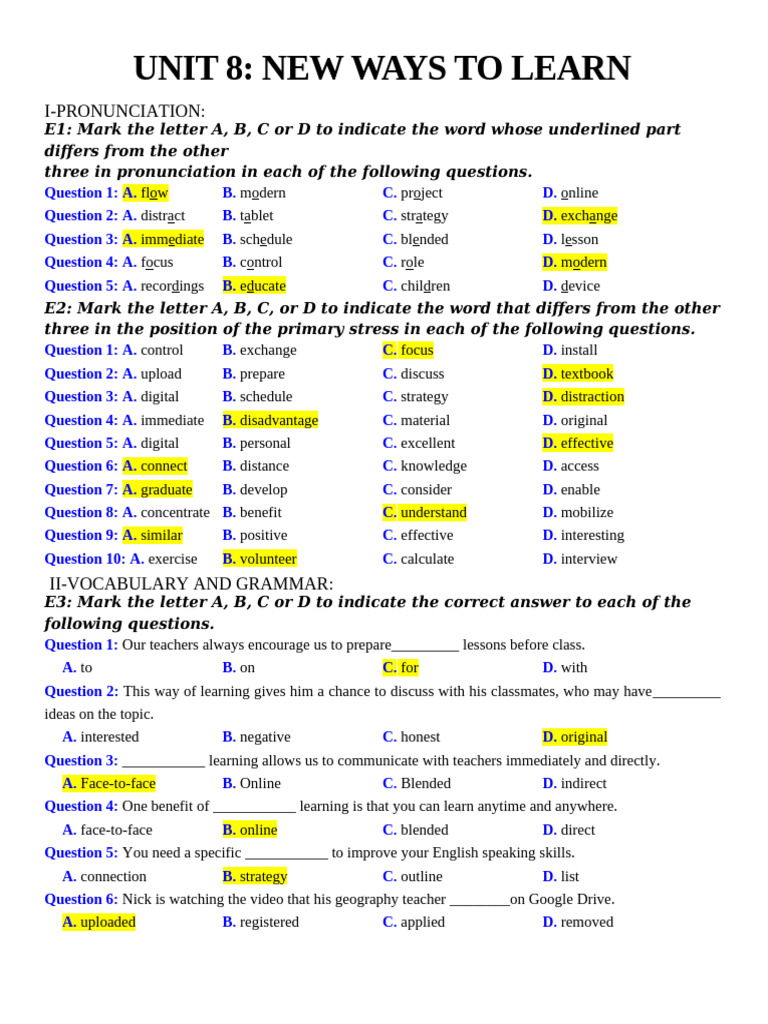 New Learning Methods: Pronunciation & Vocabulary | PDF | Educational ...