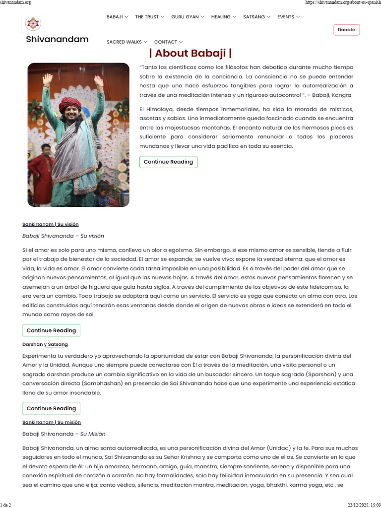 Visión y Misión de Babaji Shivananda | PDF | Amor | Espiritualidad