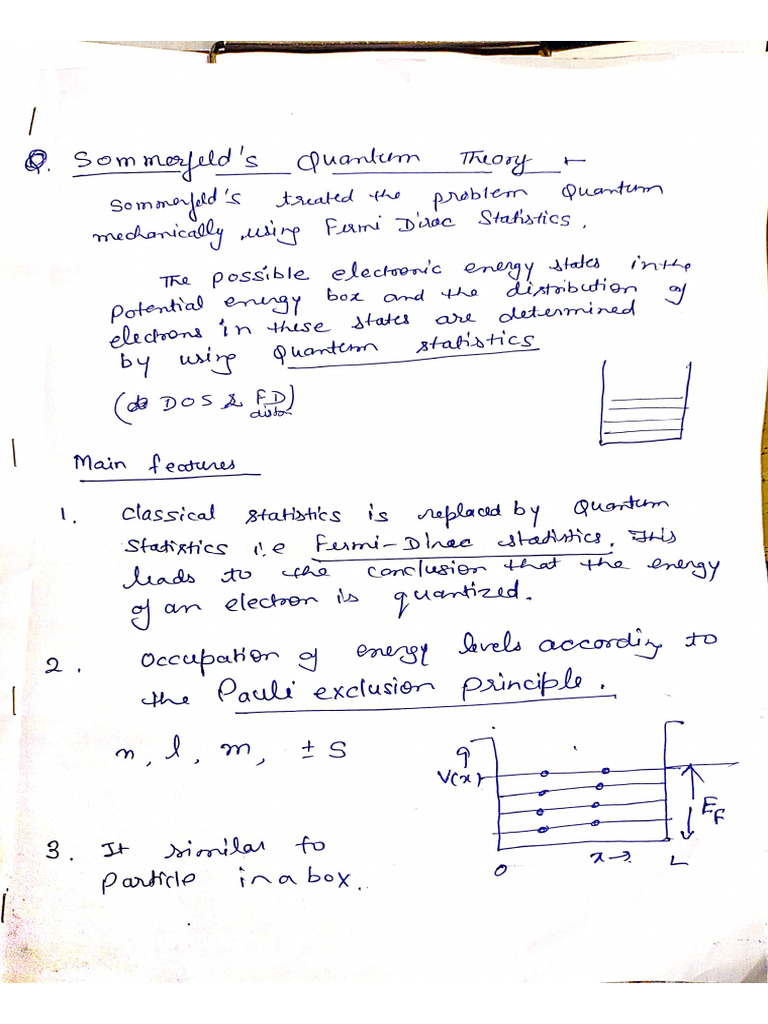 Sommerfeld Quantum Mechanics Notes | PDF