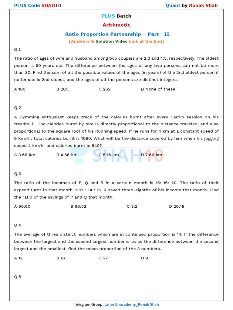 Quantitative Reasoning Practice Test | PDF | Temperature | Ratio