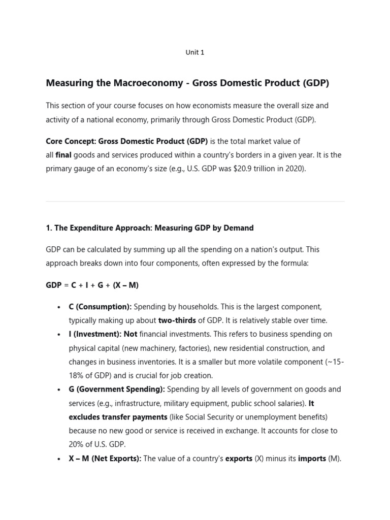 Understanding GDP: Measurement & Impact | PDF | Gross Domestic Product ...