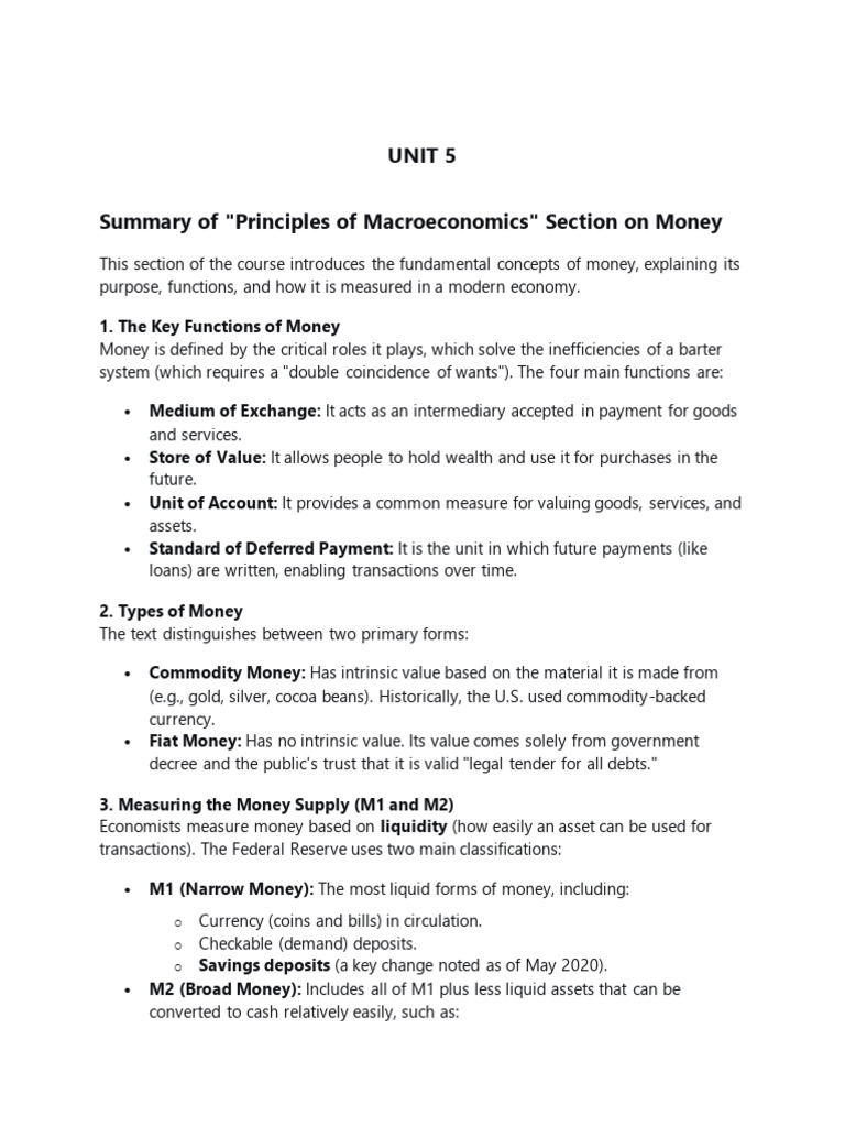 UNIT 5 Summary | PDF | Federal Reserve | Money