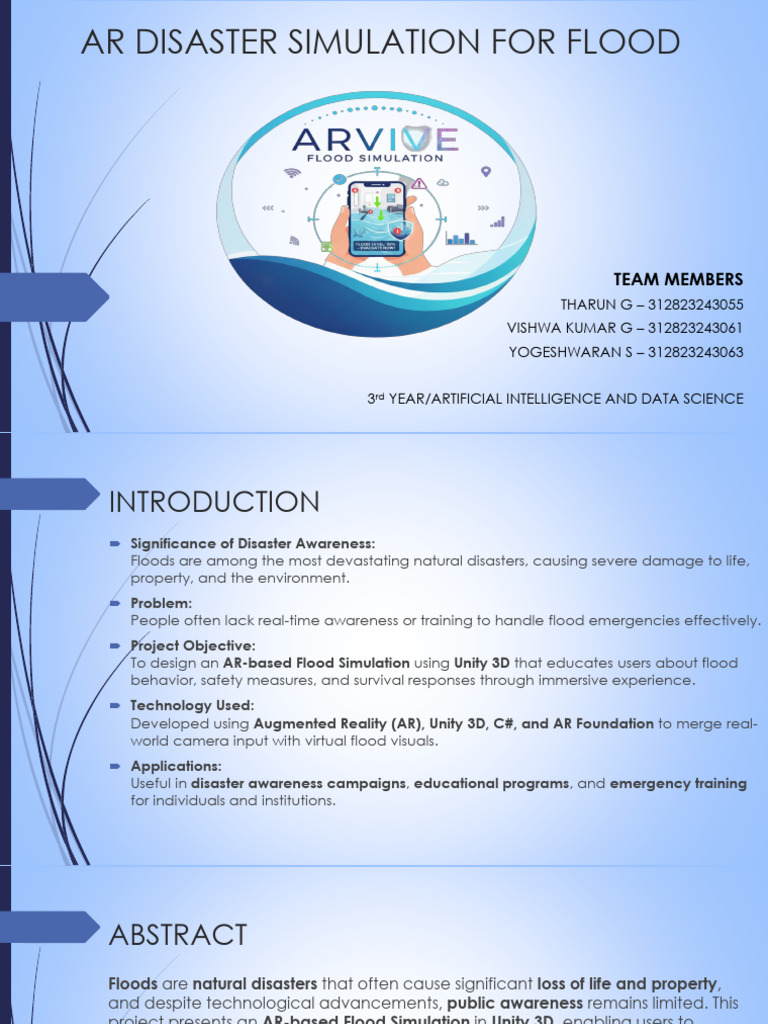 Ar Disaster Simulation For Flood | PDF | Augmented Reality | Simulation