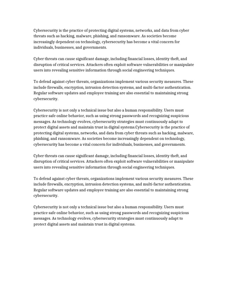 Essential Cybersecurity Practices Explained | PDF