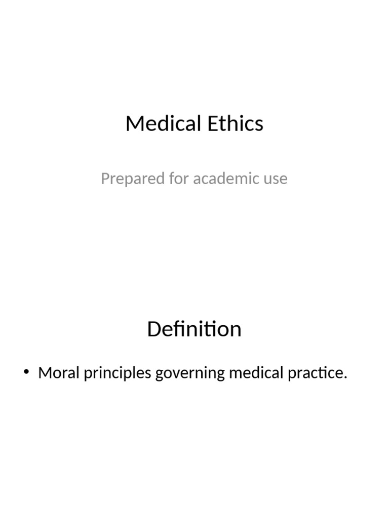 Medical Ethics | PDF
