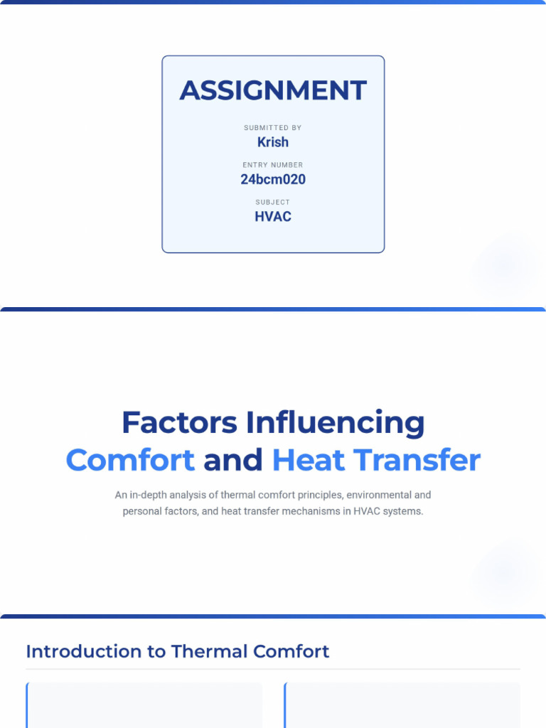 Factors Influencing Comfort and Heat Transfer | PDF