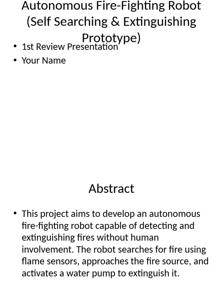 Autonomous Fire-Fighting Robot Prototype | PDF