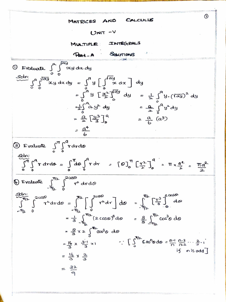Evaluate Double Integrals and Matrices | PDF