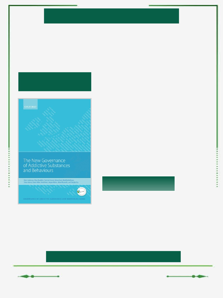 New governance of addictive substances and behaviours 1st Edition Peter ...