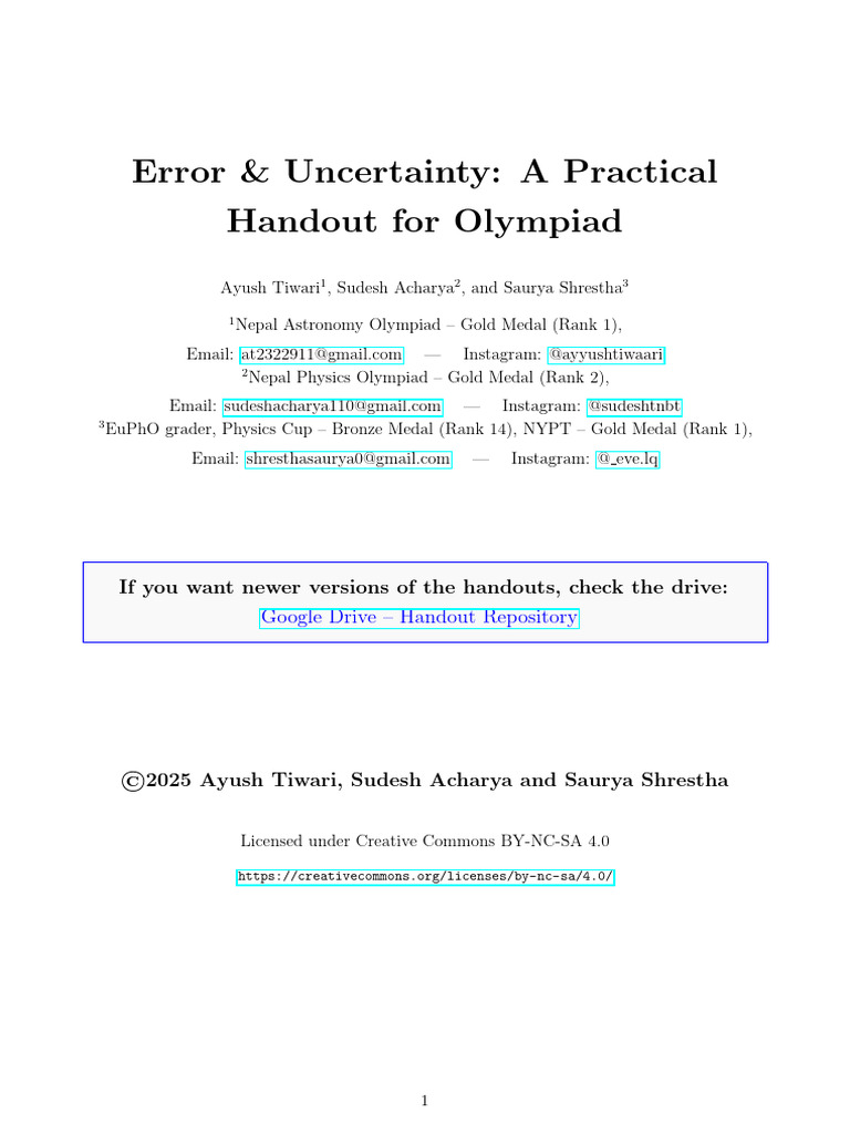 Error & Uncertainty in Data Analysis | PDF | Significant Figures ...