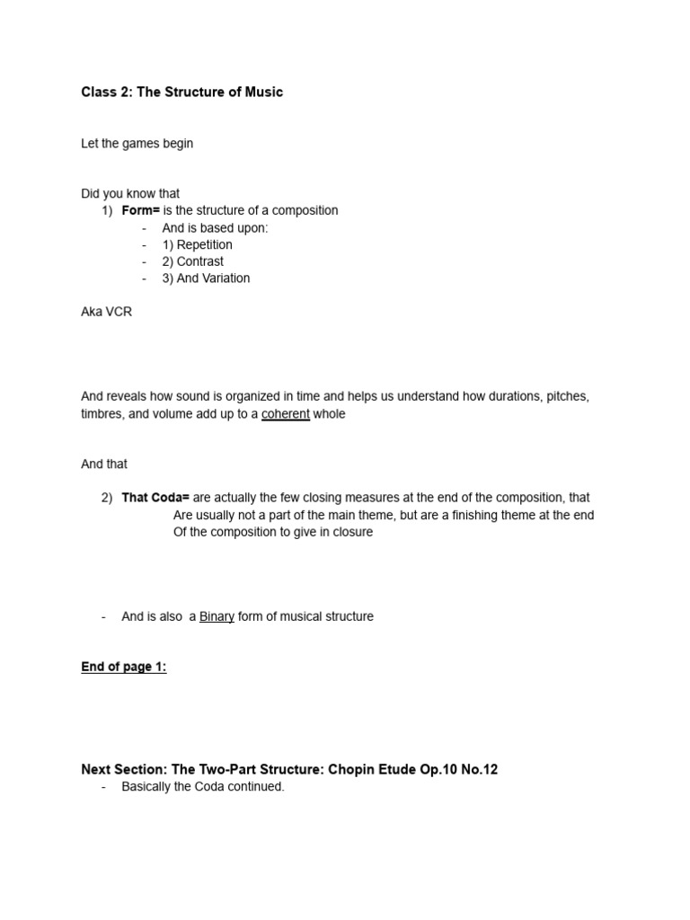 Understanding Music Structure and Purpose | PDF | Variation (Music ...
