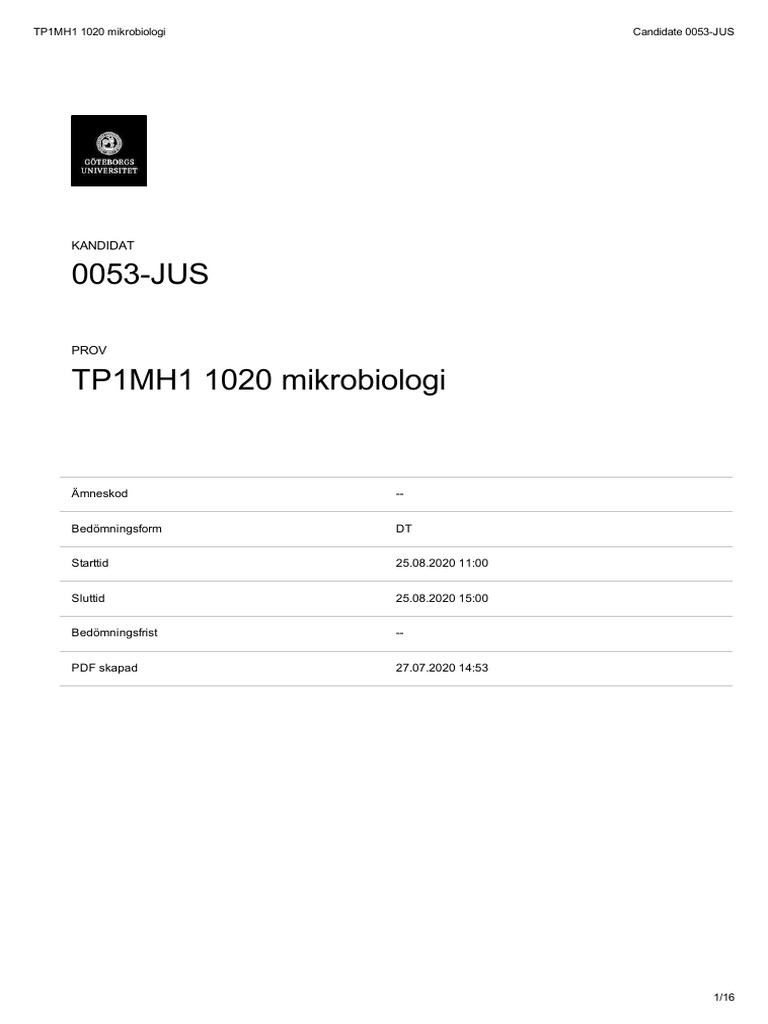 Vt20 Omtenta | PDF