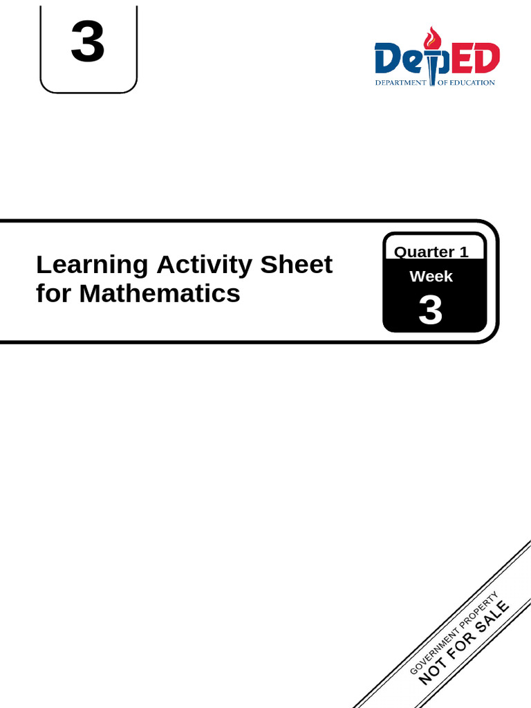 Grade 3 Math Activity Sheet: Week 3 | PDF | Copyright | Perpendicular