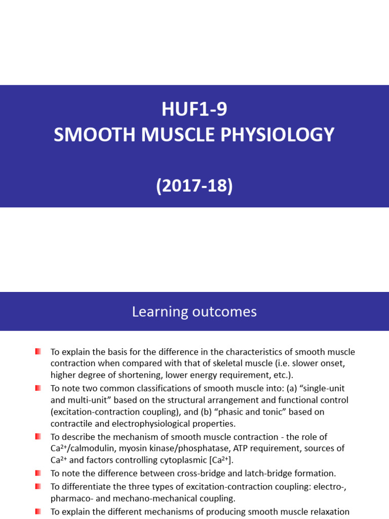 Smooth Muscle Physiology Overview | PDF | Muscle Contraction | Skeletal ...