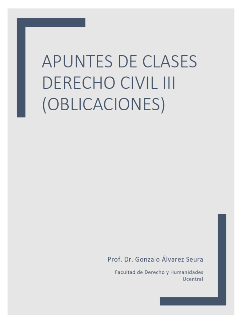 Clases de Derecho Civil III: Obligaciones | PDF | Pagos | Bienes (Ley)