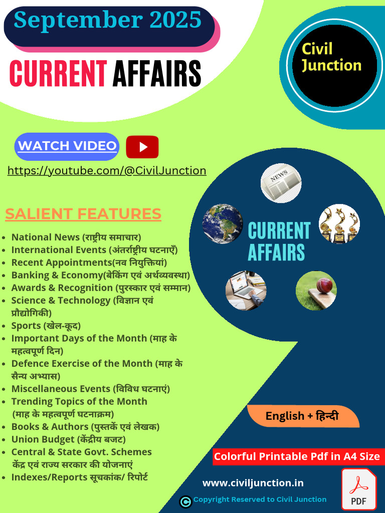 September 2025 Current Affairs Final | PDF
